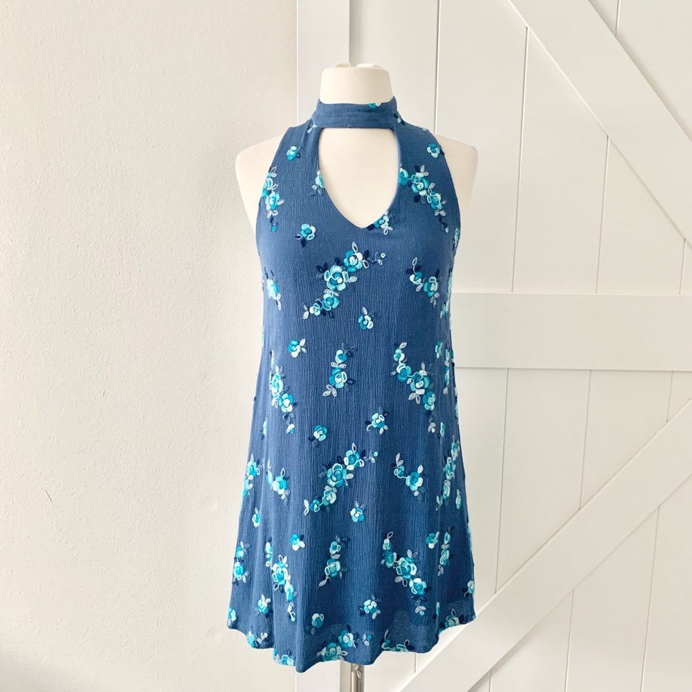 Altar’d state floral embroidered mini dress